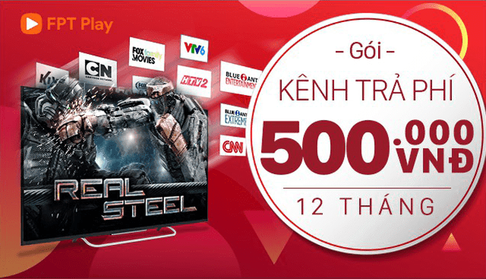 FPT Play - Gói kênh gia đình 12 tháng