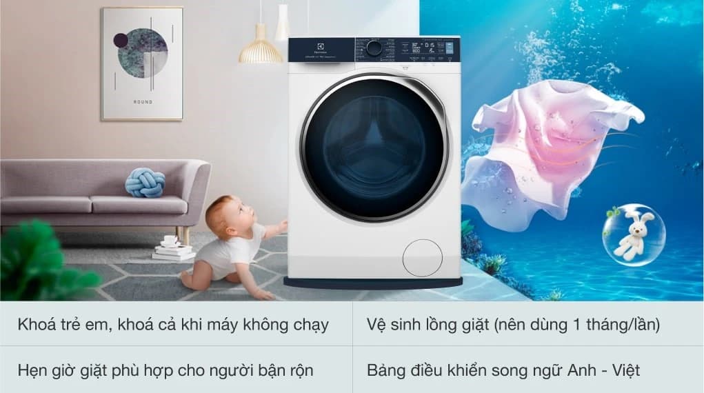 Ảnh Máy giặt lồng ngang Electrolux Inverter 9Kg EWF9024P5WB