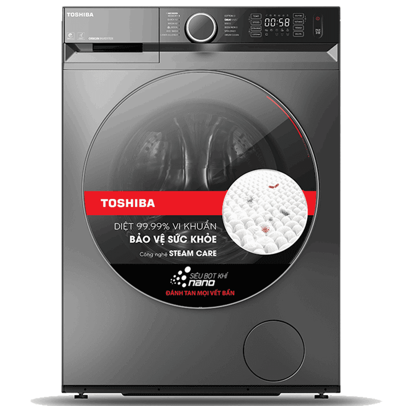 Máy giặt lồng ngang Toshiba Inverter 9,5Kg TW-BK105G4V(MG)