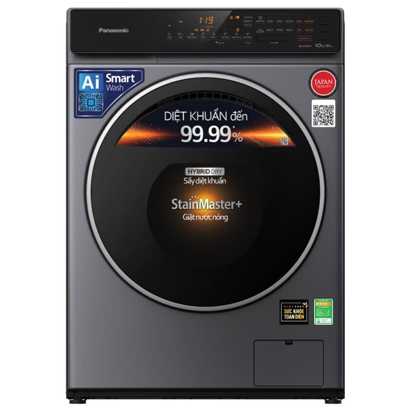 Máy giặt lồng ngang Panasonic Inverter 10Kg+sấy 6Kg NA-S106FC1LV