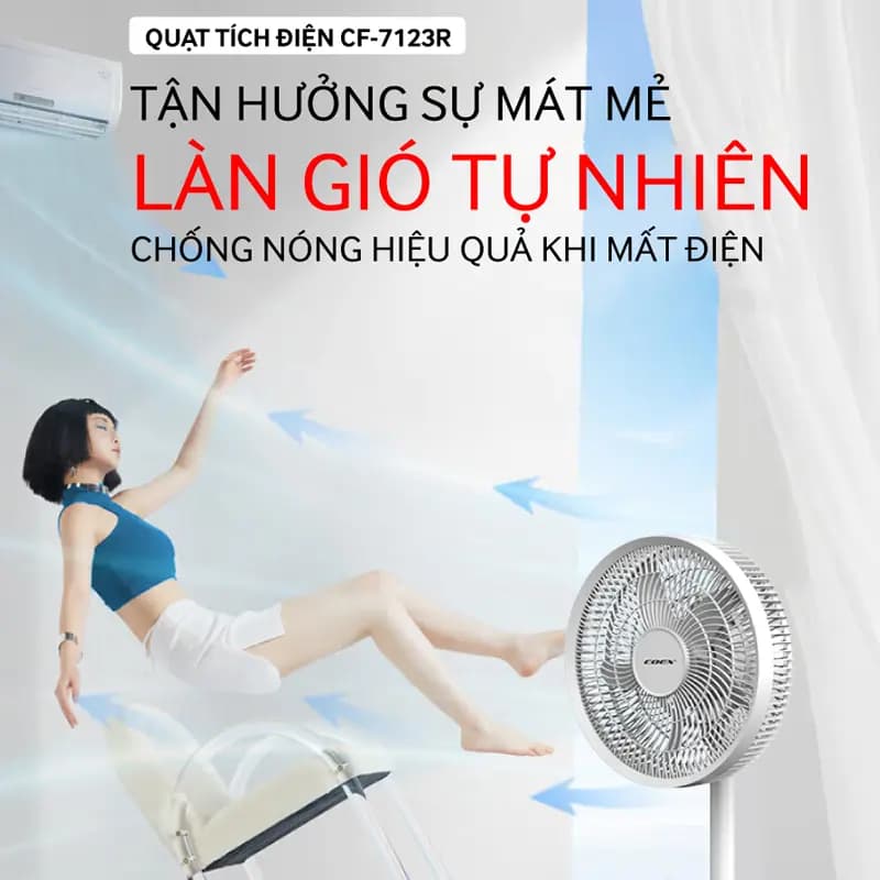 Ảnh Quạt cây tích điện 5 cánh Coex CF-7123R