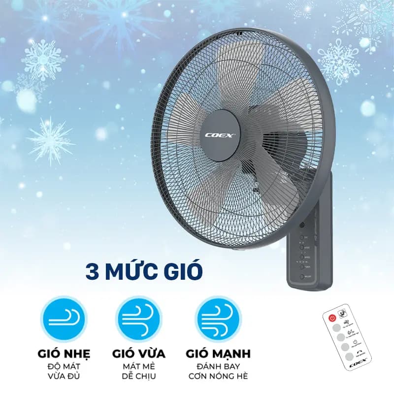 Ảnh Quạt treo tường Coex CW-7213A (Điều khiển từ xa)