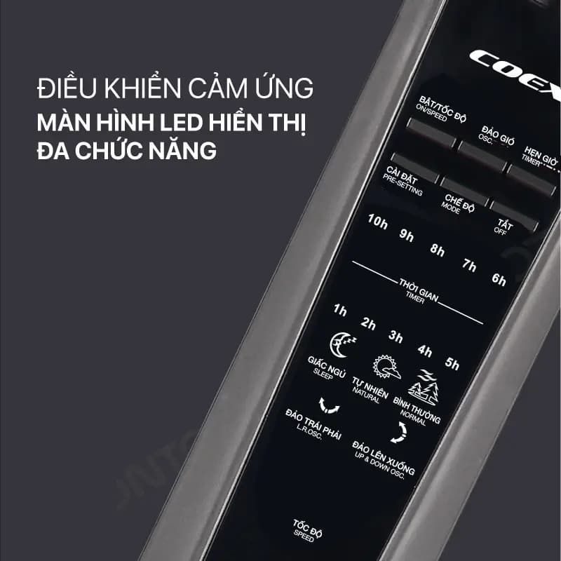 Ảnh Quạt cây 5 cánh Coex CF-7122A (Mầu đen, Điều khiển từ xa)