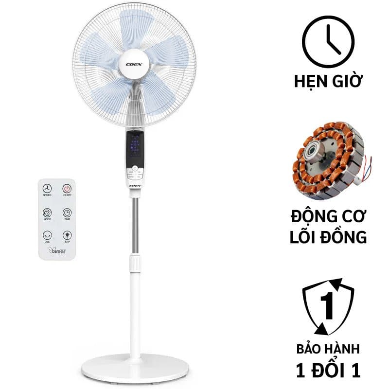 Quạt cây 5 cánh Coex CF-7116A (Điều khiển từ xa)