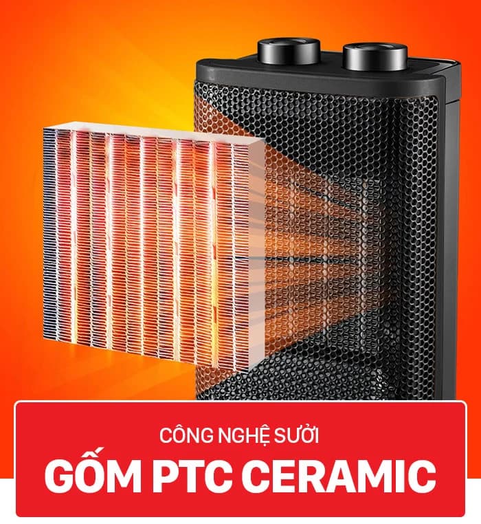 Ảnh Quạt sưởi Ceramic Roler RC-2117 (1500W)