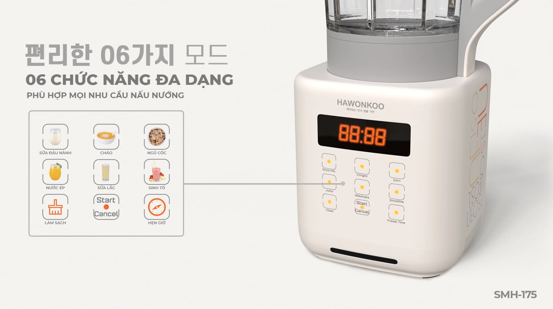 Ảnh Máy làm sữa hạt Hawonkoo SMH-175