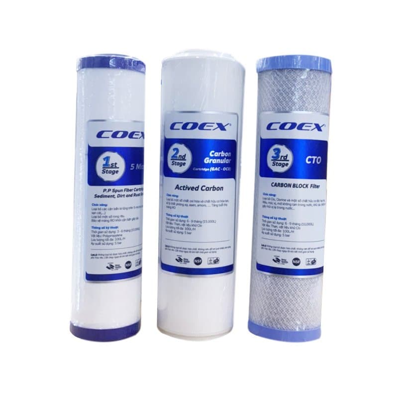 Ảnh Bộ Combo 3 lõi lọc nước Coex 1,2,3