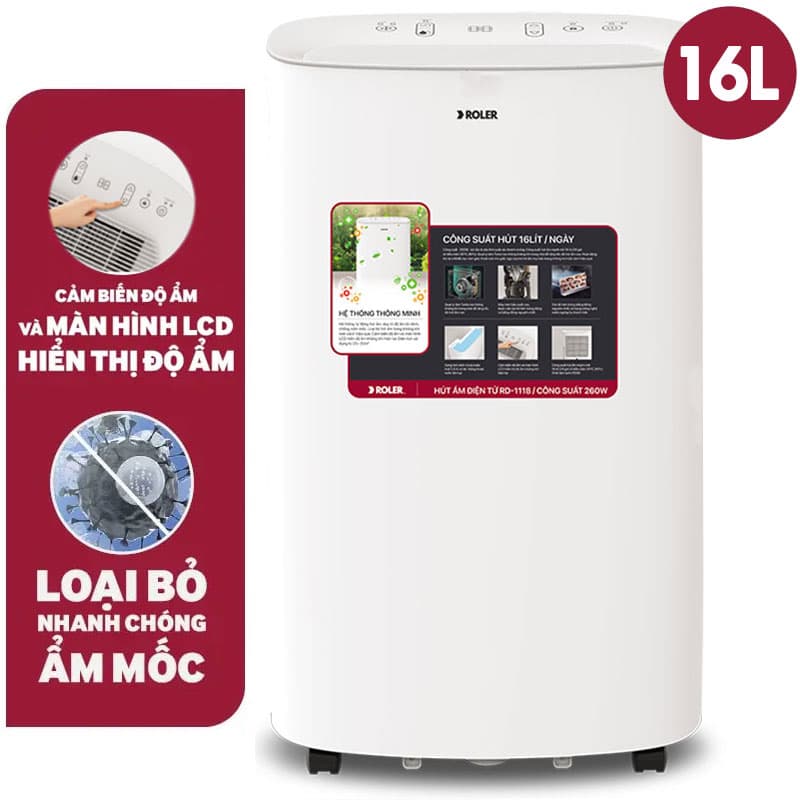 Máy hút ẩm điện tử 16 lít Roler RD-1118