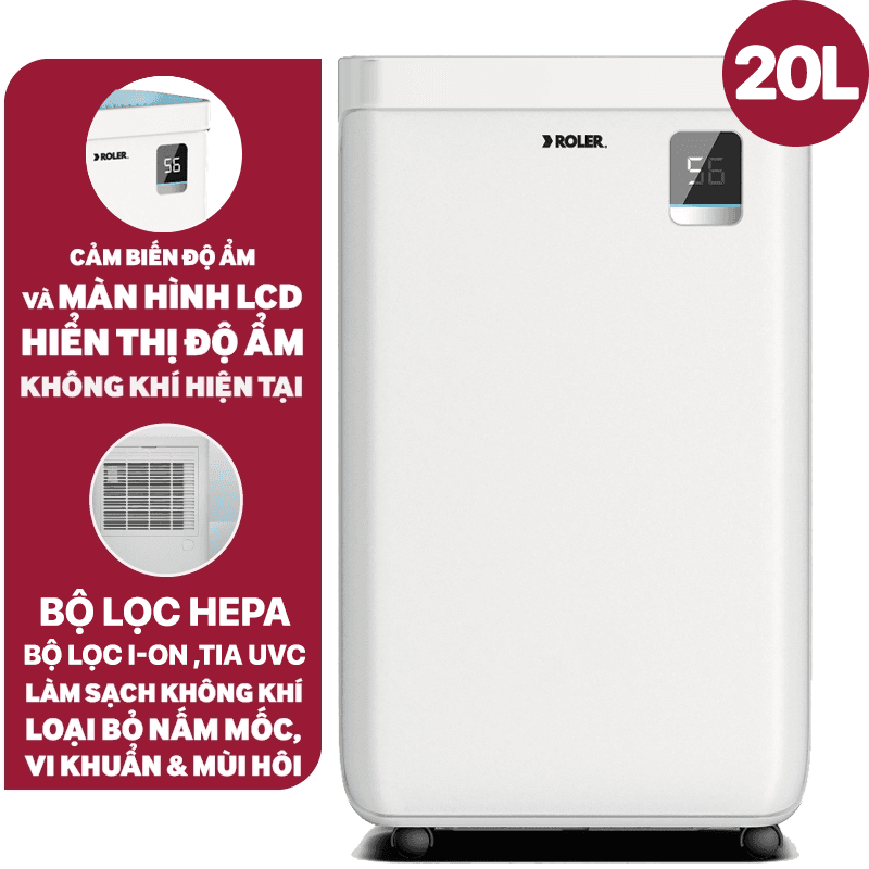 Máy hút ẩm điện tử - kết hợp lọc không khí 20 lít Roler RD-1120F