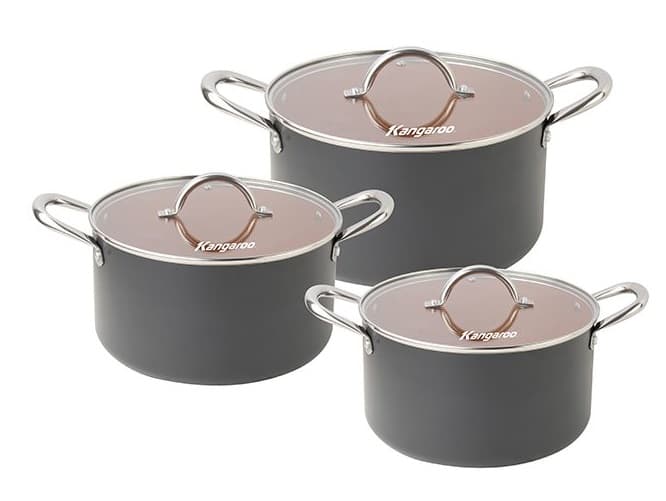 Bộ nồi hợp kim nhôm đáy từ Kangaroo KG938