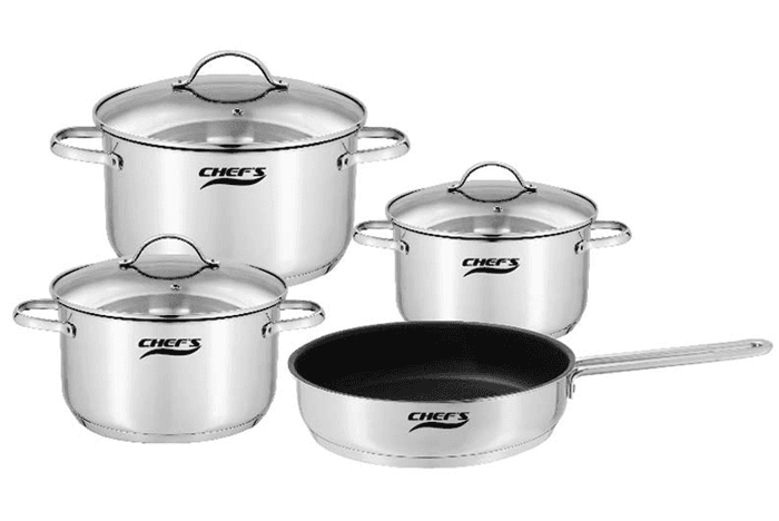 Bộ nồi Chef's Inox từ cao cấp 4 chiếc EH-CW4430