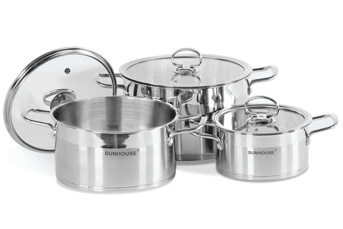 Bộ nồi Inox 5 đáy Sunhouse Mama SH784 (16 - 20 - 24cm)