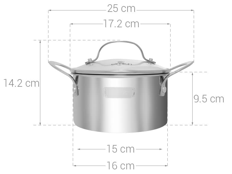 Ảnh Nồi Inox 3 lớp đáy liền Tri-Max-Elmic 2353736(28cm)