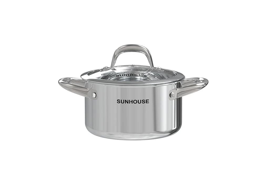 Ảnh Bộ nồi chảo 4 chiếc inox 304 đáy liền Sunhouse SHG808