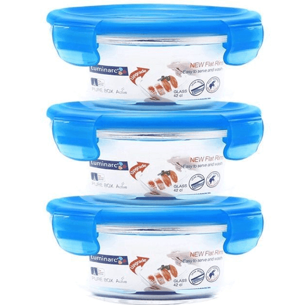 Bộ 3 hộp thủy tinh 420ml Luminarc Pure