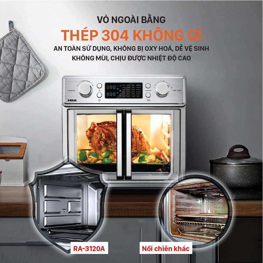 Ảnh Nồi chiên không dầu điện tử đa chức năng 25L Roler RA-3120A