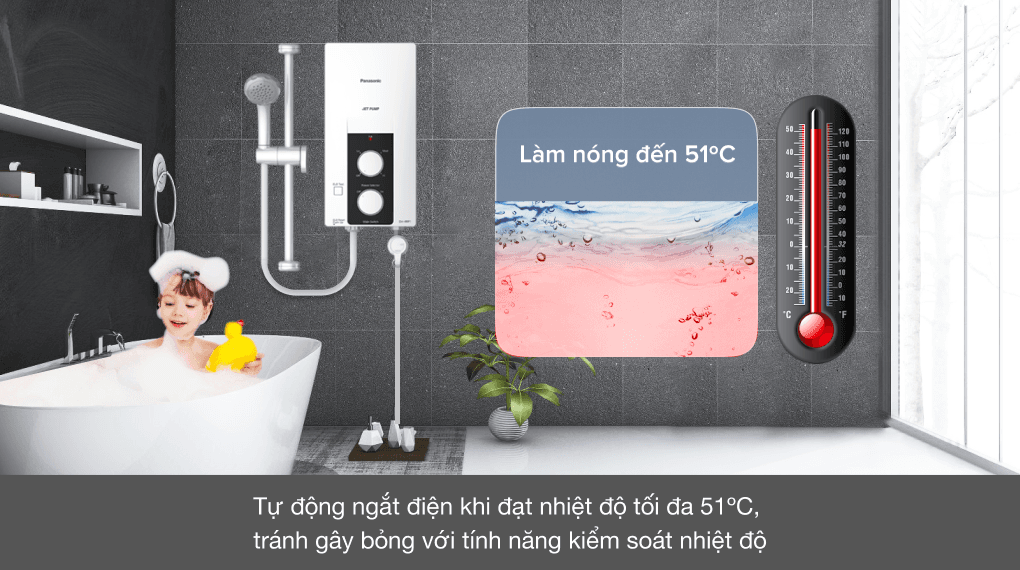 Ảnh Máy nước nóng trực tiếp Panasonic 4,5KW DH-4RP1VW có bơm