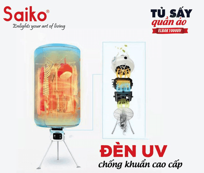 Ảnh Tủ sấy quần áo Elbach EB-1000UV-tròn
