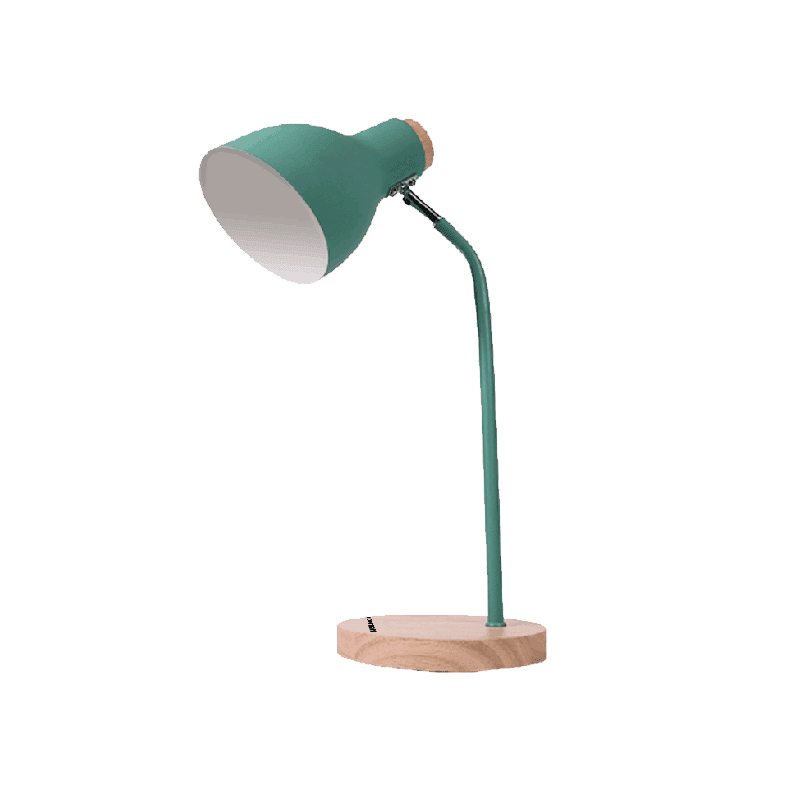 Đèn bàn Nanoco E27, đế gỗ, màu xanh lá NDKC03WG