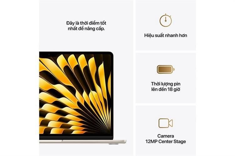 Ảnh Macbook Air M4 13 inch 10CPU/8GPU/16GB/256GB - Starlight