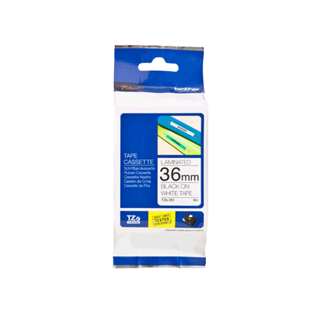 Nhãn In Tiêu Chuẩn TZE Brother TZe-261 Chữ Đen Trên Nền Trắng (36mm)-Black on White