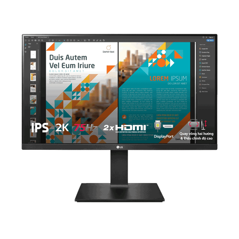 Màn hình đồ họa LG 24QP550-B (23.8Inch/ 2K (2560x1440)/ 5ms/ 75HZ/ 300 cd/m2/ IPS)
