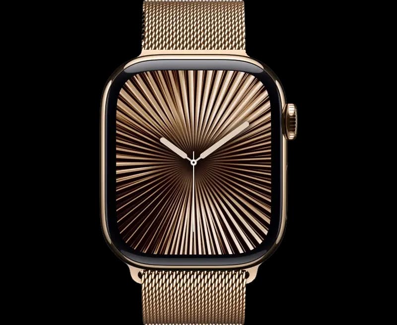 Ảnh Apple Watch Series 10 46mm 4G Viền Titan Dây Thép Size M/L vàng MX003SA/A