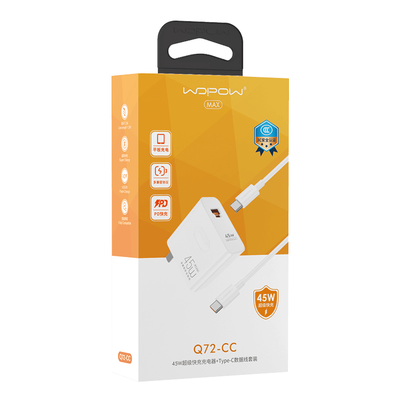 Bộ củ sạc Wopow 66W 2 cổng (usb & TypeC) + dây c to c hoặc usb to c Q73C