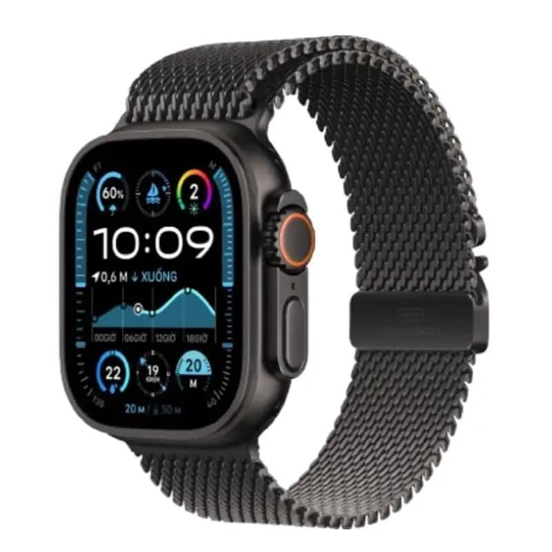 Ảnh Apple Watch Ultra 2 2024 49mm 4G Viền Titan Đen Dây Titan Size M Đen