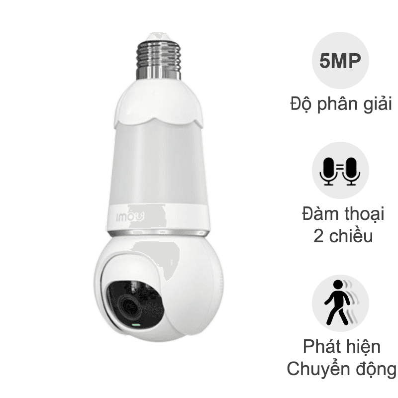Camera bóng đèn iMou Bulb Cam S6DP-5M0WEB (5MP, đàm thoại, quay quét, đêm có màu)