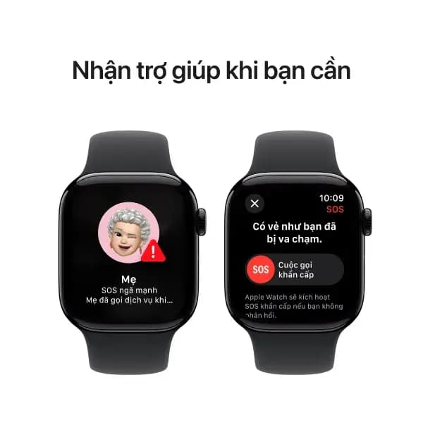 Ảnh Apple Watch Series 10 42mm 4G Viền Nhôm Dây Cao Su Size S/M Đen MWX63SA/A