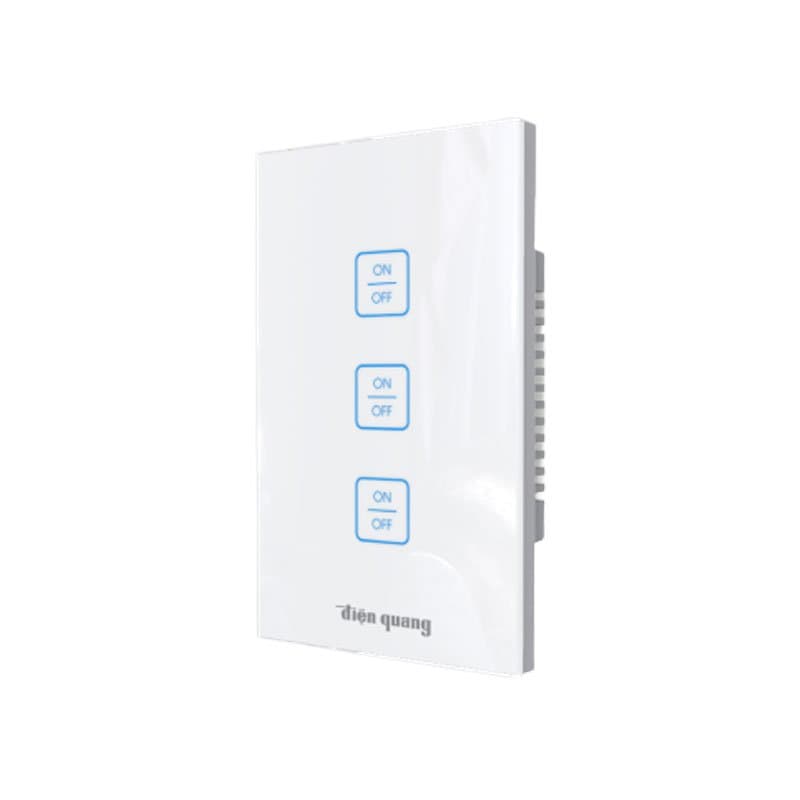 Công Tắc Cảm Ứng Apollo ĐQ SW1.1 R 03 01 WiFi (Kiểu màu trắng, 3 nút, chữ nhật, 3 kênh điều khiển ON/OFF, WiFi) Phụ kiện
