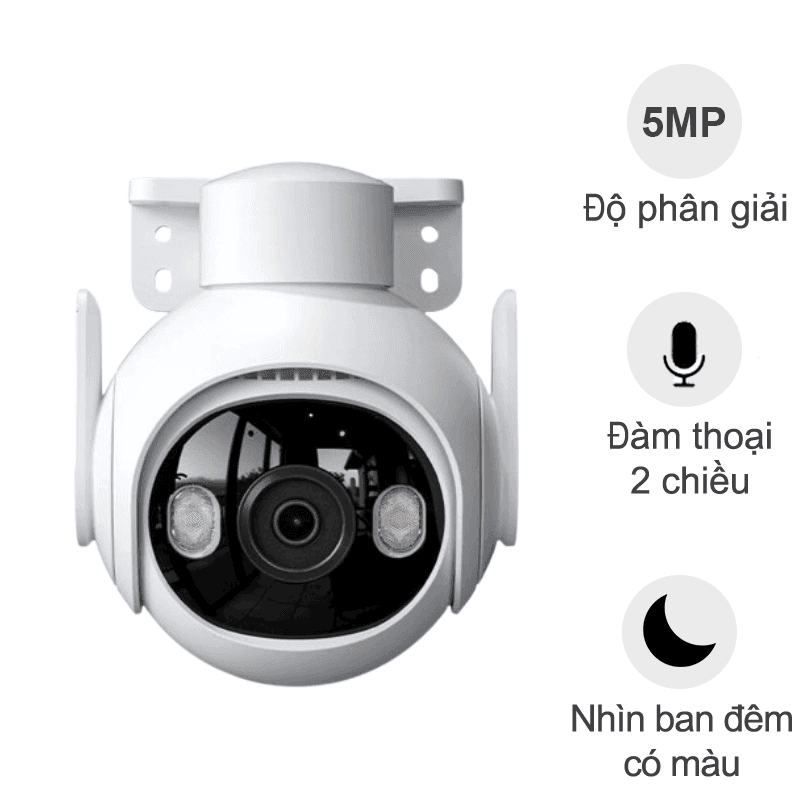Camera ngoài trời iMou Cruiser 2 GS7EP-5M0WE (5MP, đàm thoại, quay quét, đêm có màu, AI, IP66)