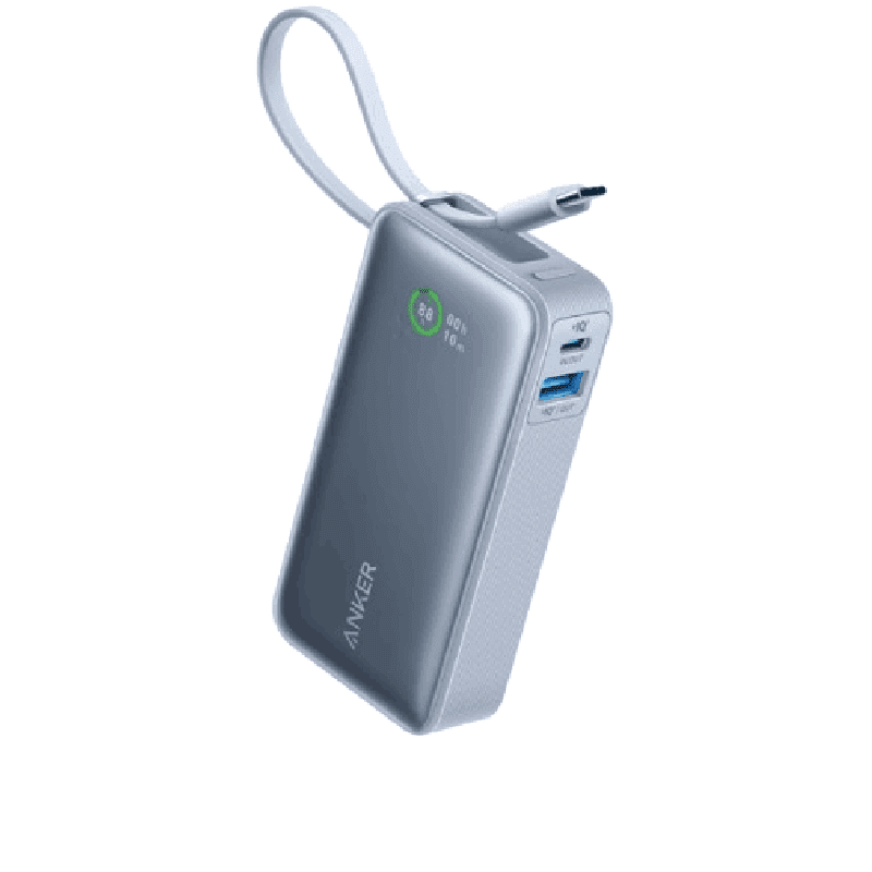 Sạc dự phòng Anker Nano 1A1C 30W 10K (Built-In USB-C Cable) Xanh dương (Blue) B2B_A1259H31