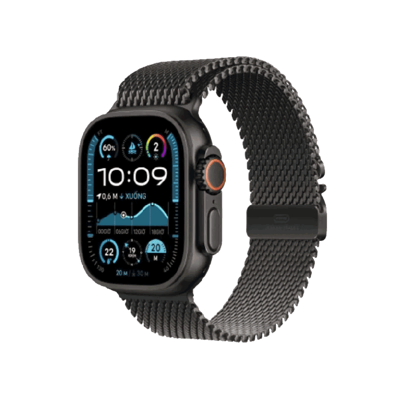 Apple Watch Ultra 2 2024 49mm 4G Viền Titan Đen Dây Titan Size S màu Titan tự nhiên MX4M3VN/A