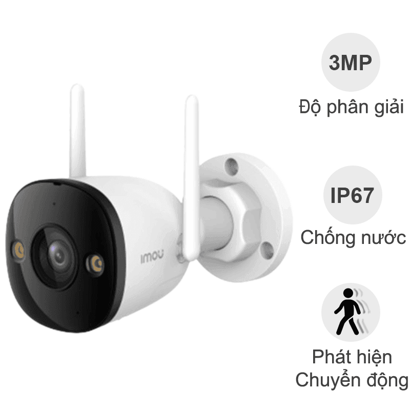 Camera ngoài trời iMou Bullet 3 S3EP-3M0WEB (3MP, đàm thoại, đêm có màu, AI, IP67)