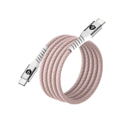 Cáp từ tính tự cuộn 9FIT USB-C to USB-C 1M Pink - 9C10MCCP