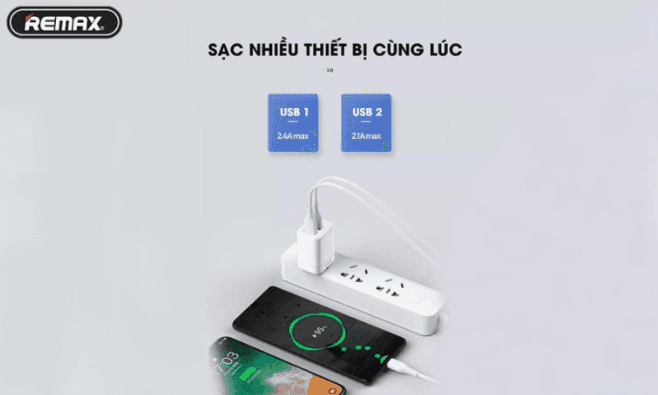 Ảnh Củ sạc Remax mini 2 cổng USB RP-U36
