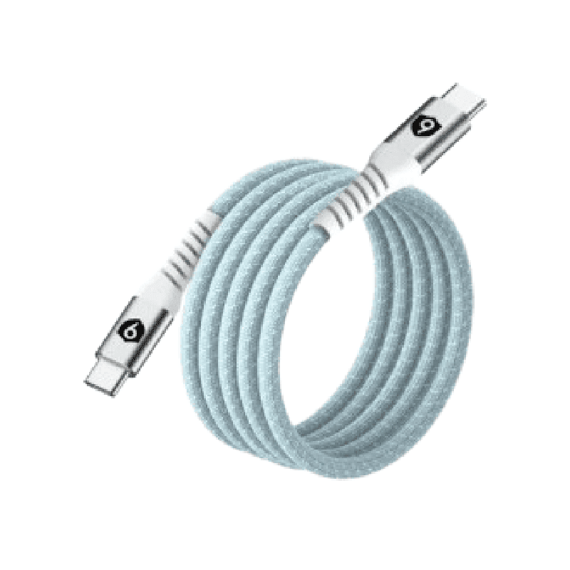 Cáp từ tính tự cuộn 9FIT USB-C to USB-C 1M Navy - 9C10MCCN