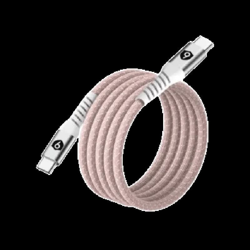 Ảnh Cáp từ tính tự cuộn 9FIT USB-C to USB-C 1M Pink - 9C10MCCP