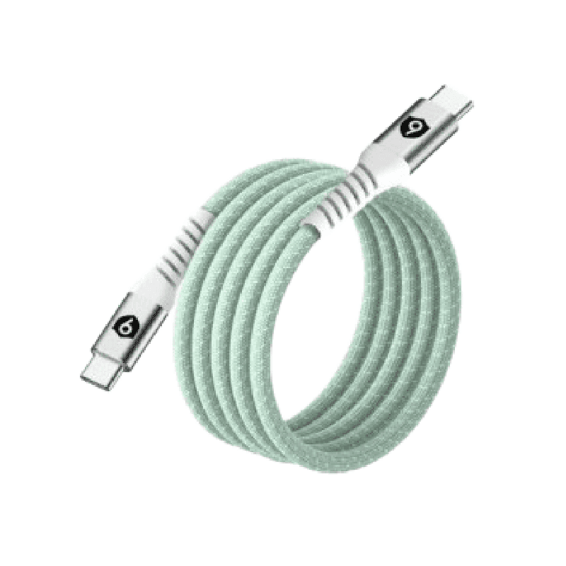 Cáp từ tính tự cuộn 9FIT USB-C to USB-C 1M Green - 9C10MCCG