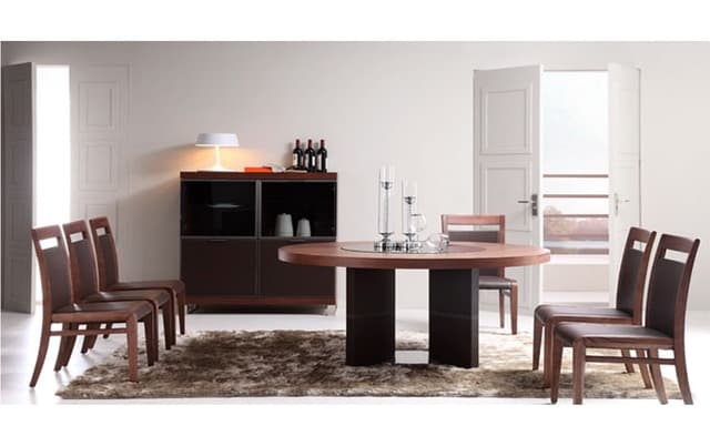 Bàn ăn, T090-3 màu Walnut (4) - Thương hiệu Valencasa