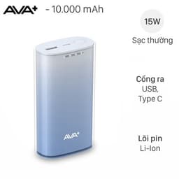 Pin sạc dự phòng 10000mAh Type C 15W AVA+ DS608A