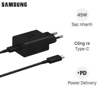 Bộ Adapter sạc kèm cáp Type C - Type C PD 45W Samsung EP-T4510X