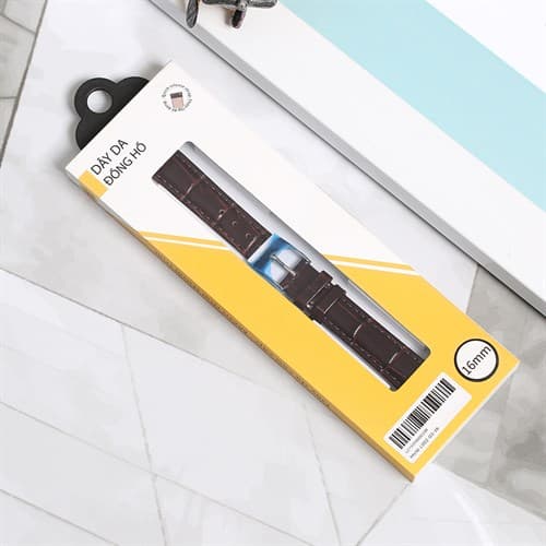 Ảnh Dây da đồng hồ 16mm L002-03-16 Nâu