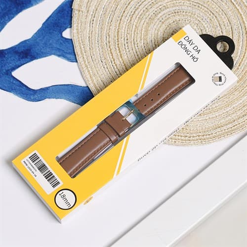 Ảnh Dây da đồng hồ 18mm L010-04-18 Nâu