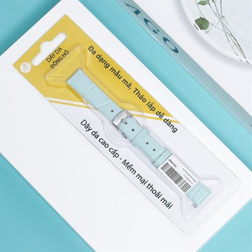 Ảnh Dây da đồng hồ 14mm SL100-02 Xanh ngọc