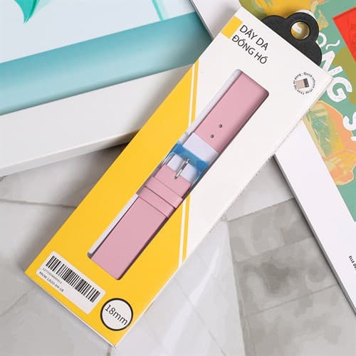 Ảnh Dây da đồng hồ 18mm L020-04-18 Hồng