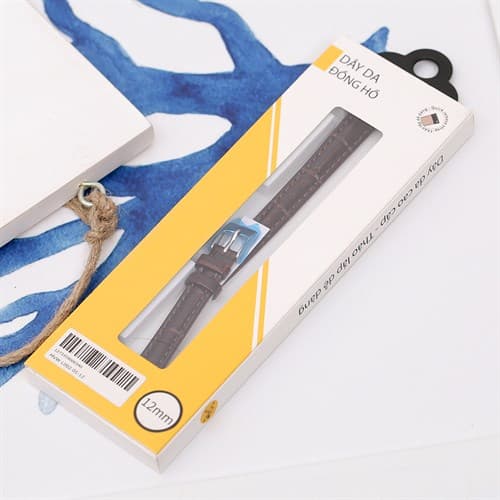 Ảnh Dây da tổng hợp đồng hồ 12mm L002-01-12 Nâu