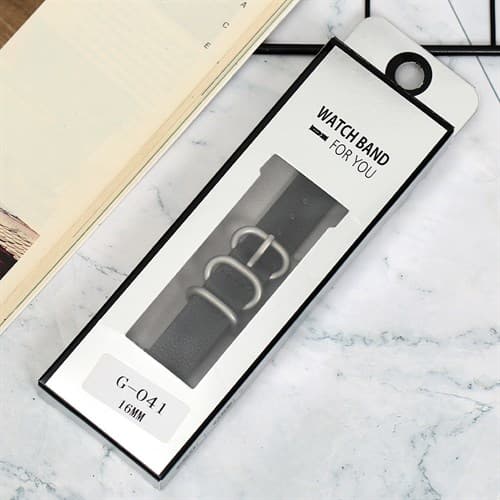 Ảnh Dây da đồng hồ 16mm G041 Đen